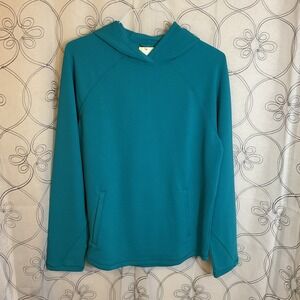 NWT All In Motion Heavy Waffle Hoodie Mens Pullover Size Small Teal Blue